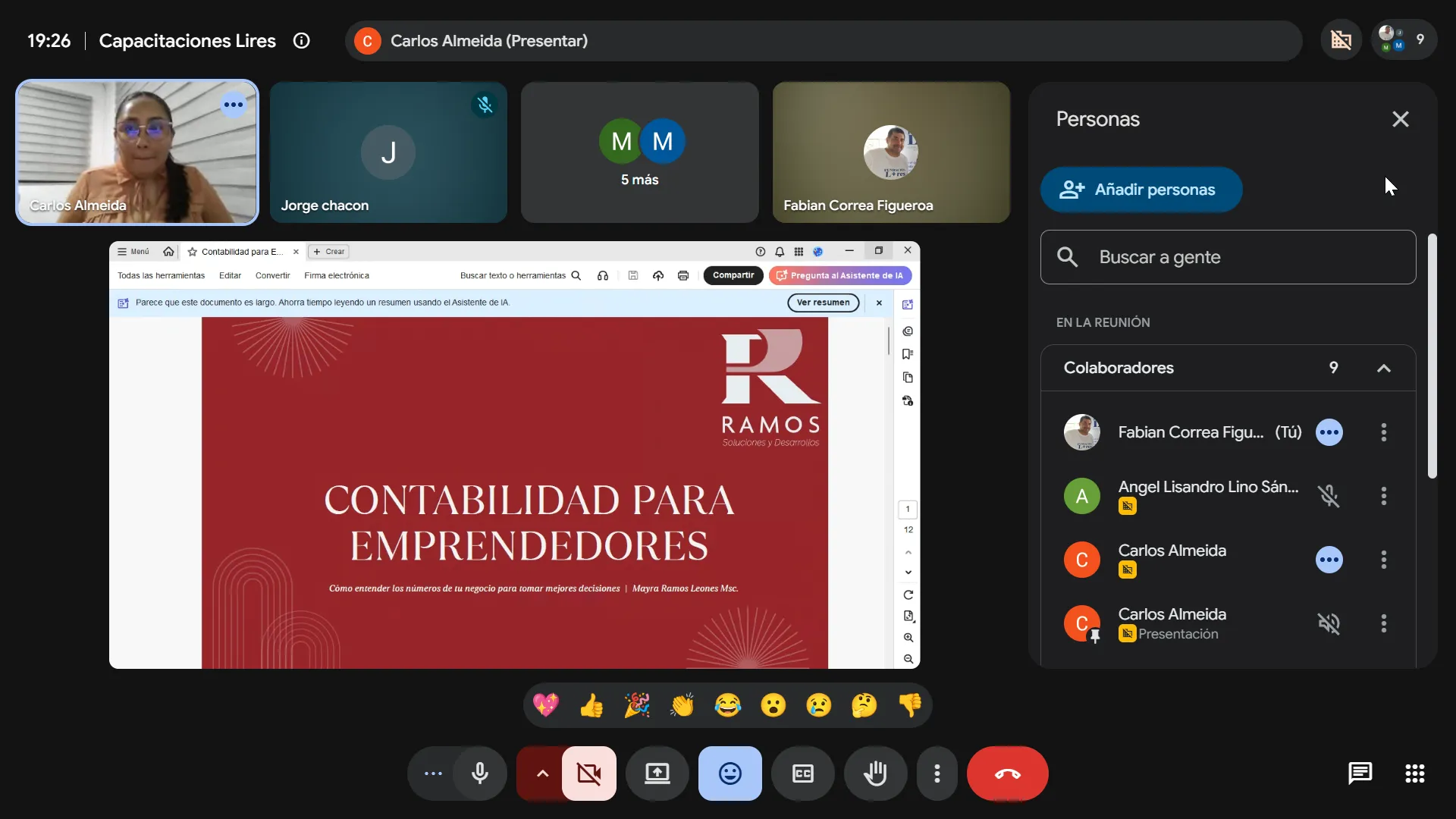 Capacitación de contabilidad para emprendedores de LIRES